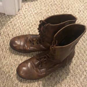 Brown Mid-Calf Combat Boot